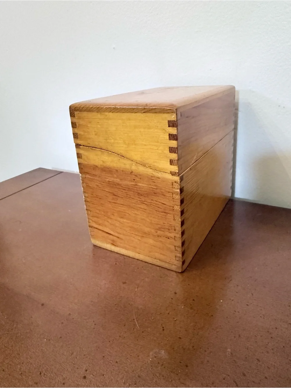 Vintage Handmade Wooden Recipe Box With Cards Grandma Cottage Kitchen Homestead